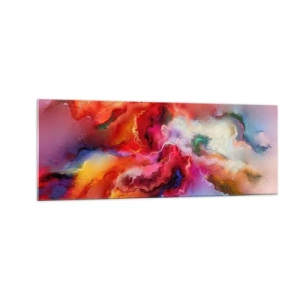 Cuadro sobre vidrio - Impresiones sobre Vidrio - Abstracción colorida con una composición dinámica. - 140x50cm - Cómo atrapar los sueños: el humo - Decoración de pared moderna para salón y dormitorio ARTTOR