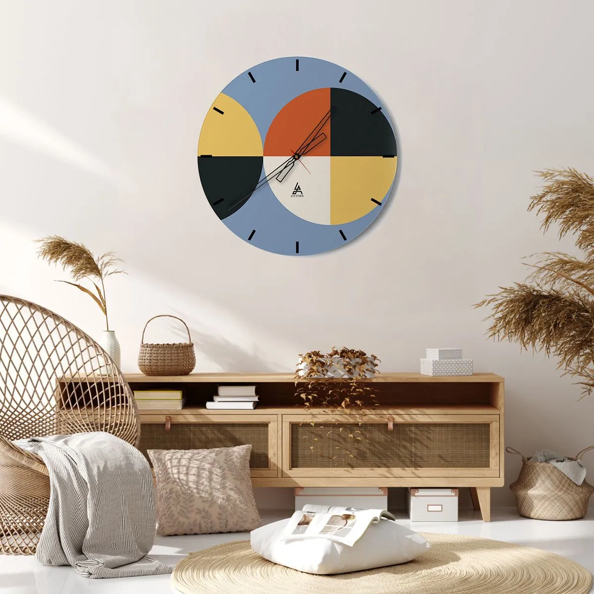 Reloj de pared - Reloj de vidrio - Mira y cuenta - 30x30 cm
