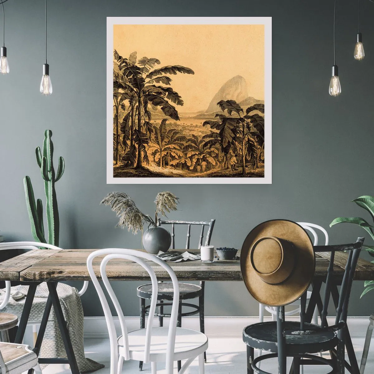 Póster - En un ambiente colonial - 50x50 cm