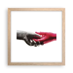 Póster en marco roble claro - Juntos, aunque diferentes - 30x30 cm