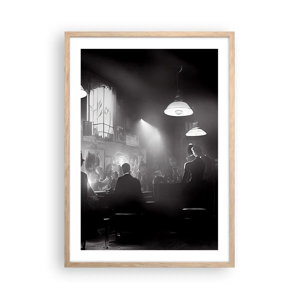 Póster en marco roble claro - En clave de jazz - 50x70 cm