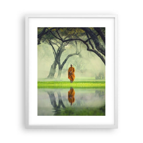 Póster en marco blanco - En el camino de la iluminación - 40x50 cm