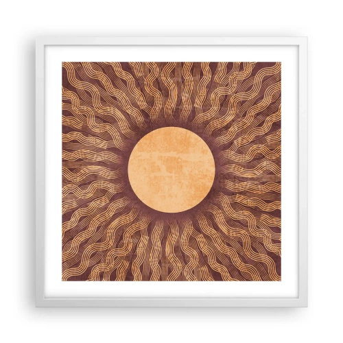 Póster en marco blanco - Icono del sol - 50x50 cm