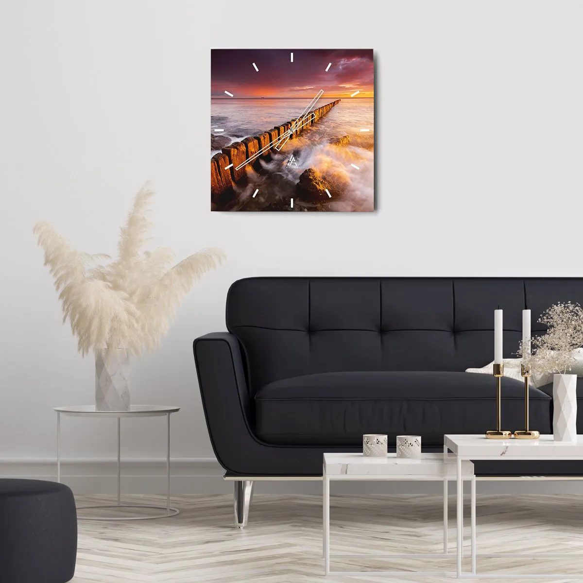 Reloj de pared - Reloj de vidrio - La dulzura de las olas - 40x40 cm