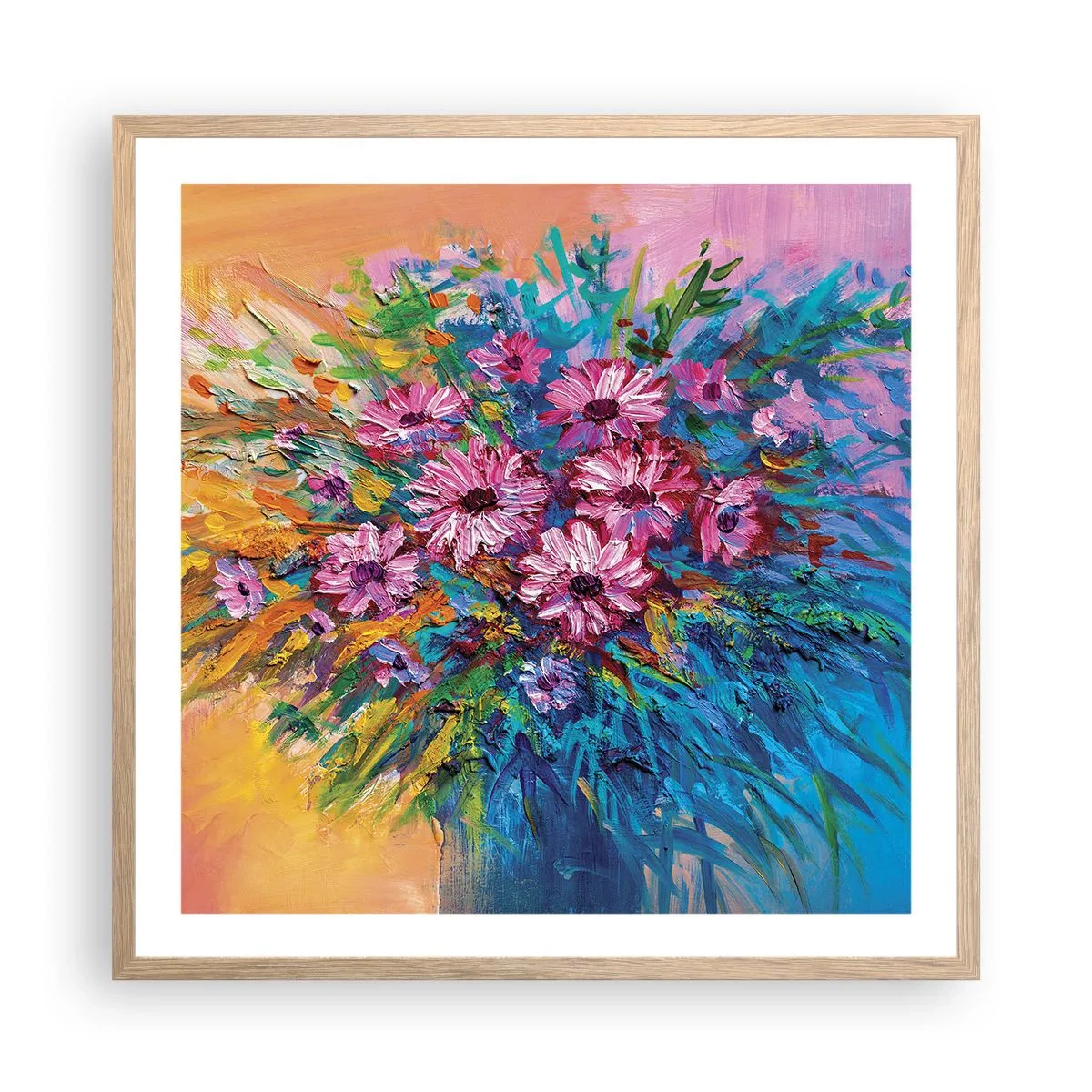 Póster en marco roble claro - La energía de la vida - 60x60 cm