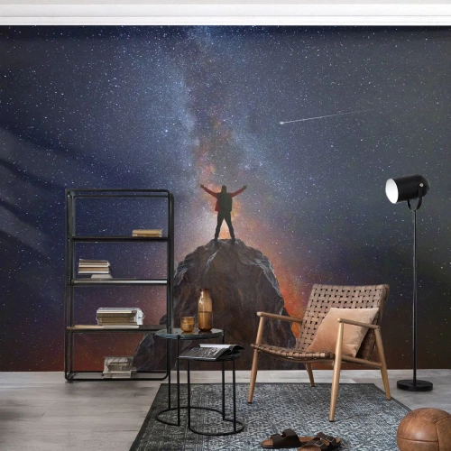 Fotomural Premium Canvas - ¡El poder está conmigo! - Abstracción, Cosmos, Hombre - 350x256 cm