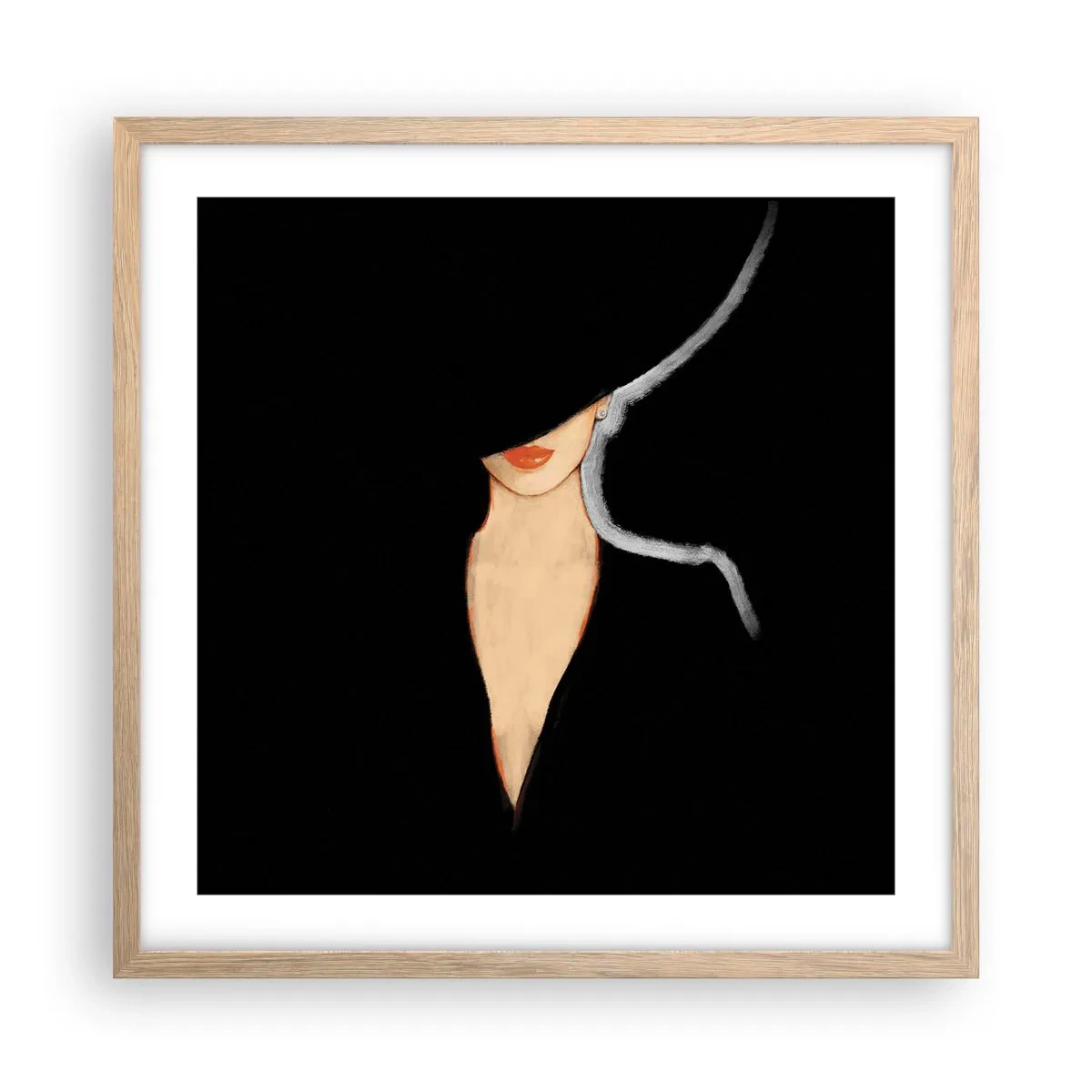Póster en marco roble claro - Elegancia y estilo - 50x50 cm