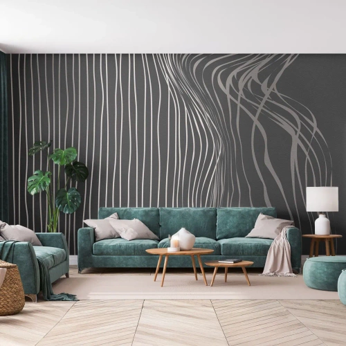 Fotomural Standard Eco - Silueta abstracta de una mujer con líneas onduladas - 100x70cm - Ritmo y acento - Decoración de pared moderna para salón y dormitorio ARTTOR