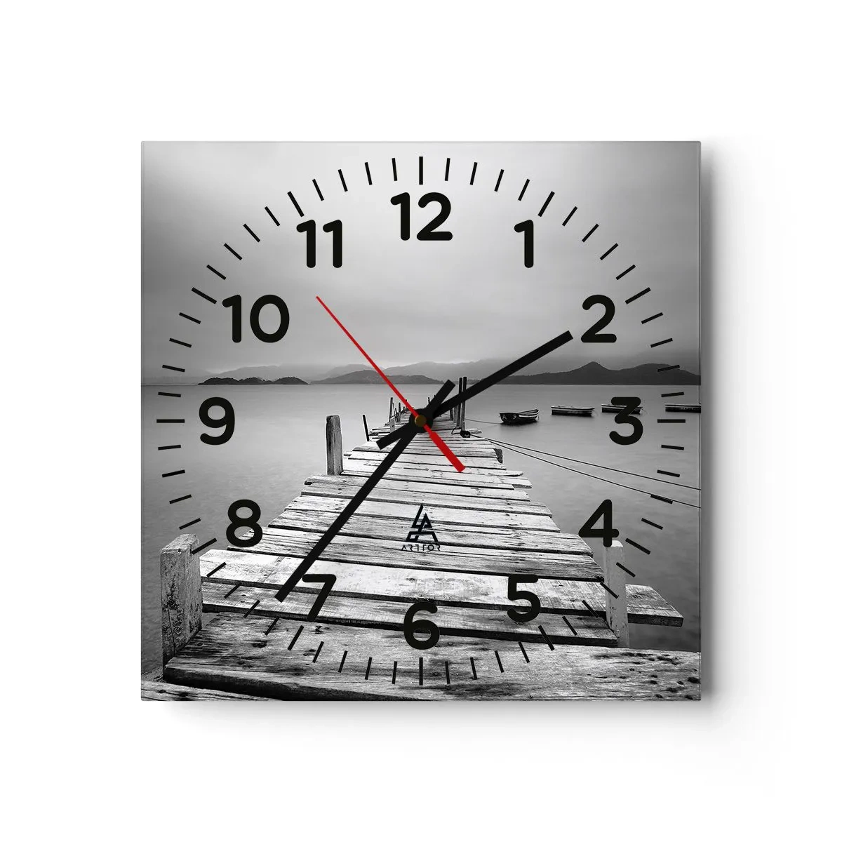 Reloj de pared - Reloj de vidrio - Más allá de las montañas, más allá de los mares - 40x40 cm
