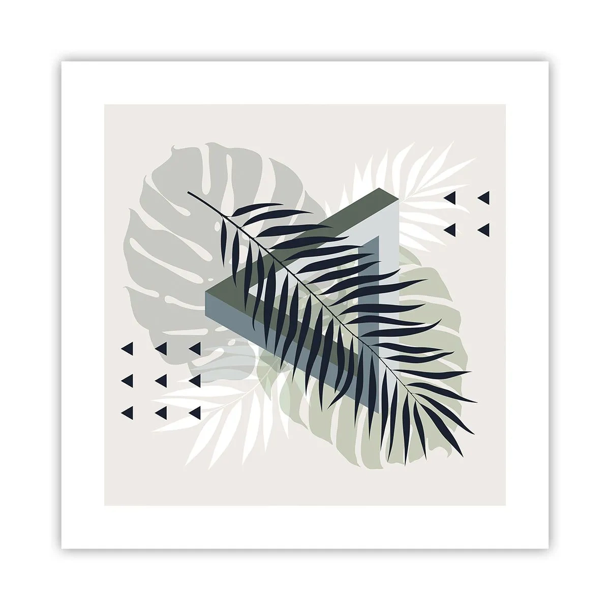 Póster - Naturaleza y geometría - 40x40 cm