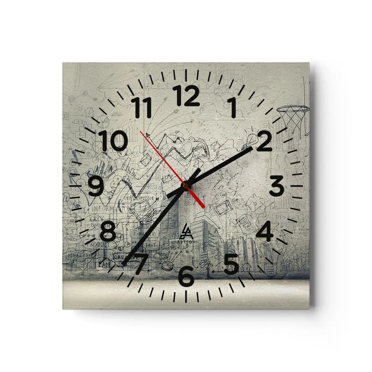 Reloj de pared - Reloj de vidrio - Mi gloriosa vida en la ciudad - 40x40 cm