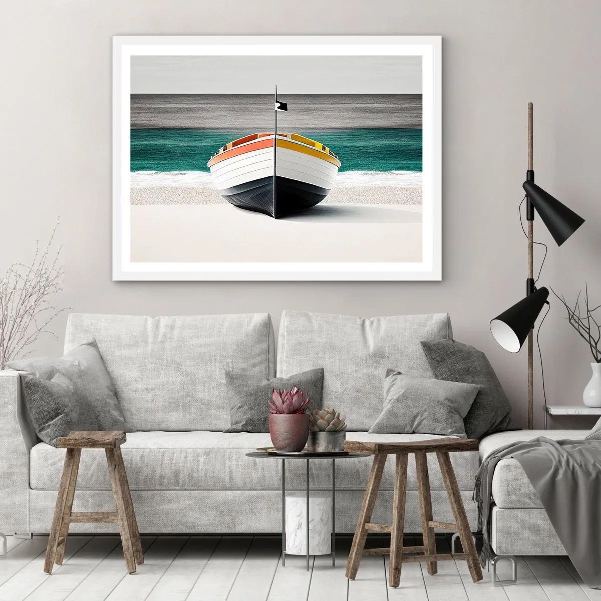 Póster en marco blanco - En su lugar exacto - 91x61 cm