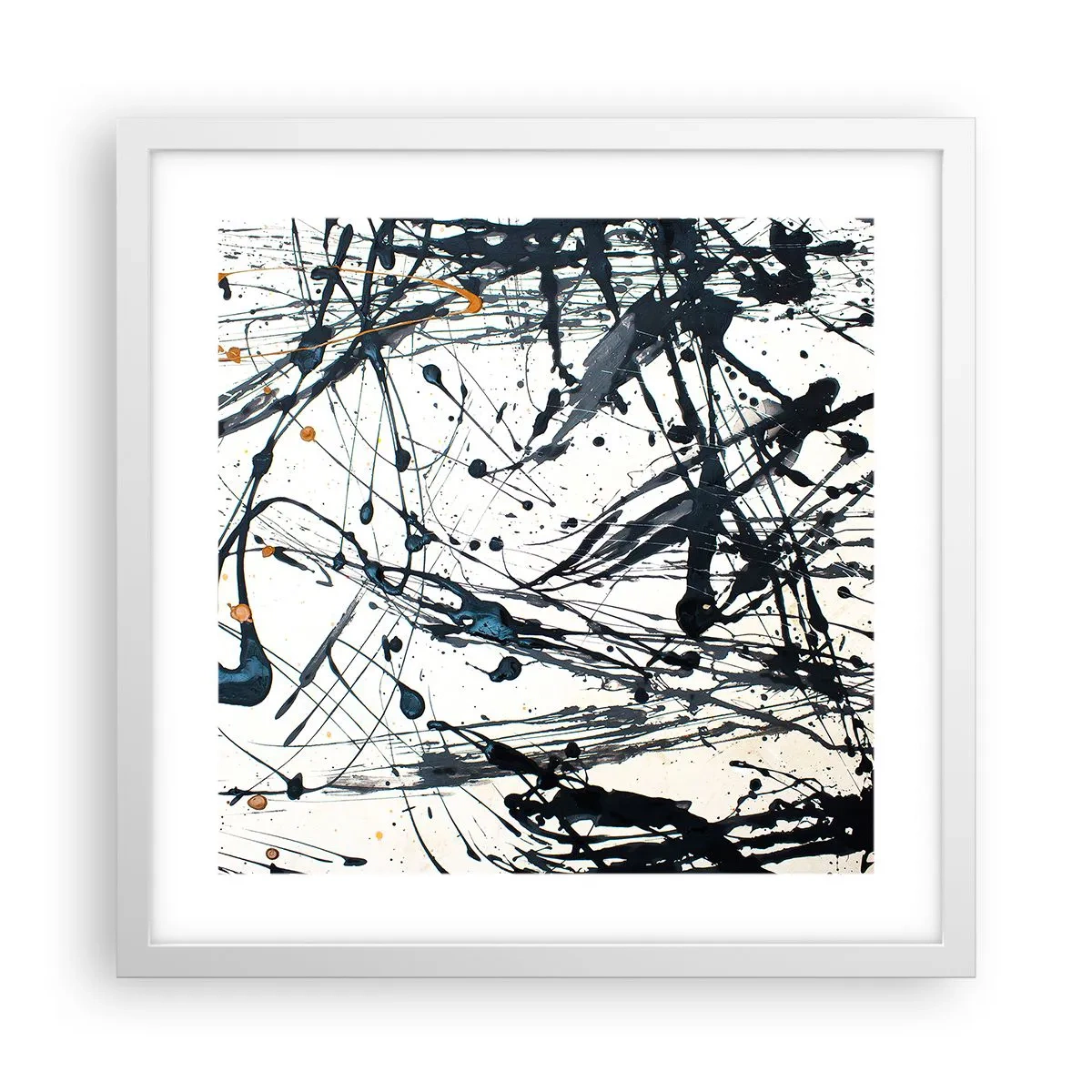 Póster en marco blanco - Abstracción expresionista - 40x40 cm