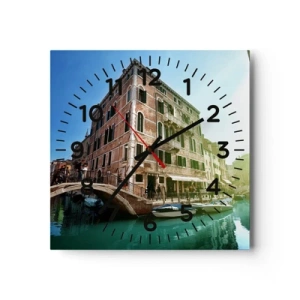 Reloj de pared - Reloj de vidrio - Venecia - Amore Mio - 40x40 cm