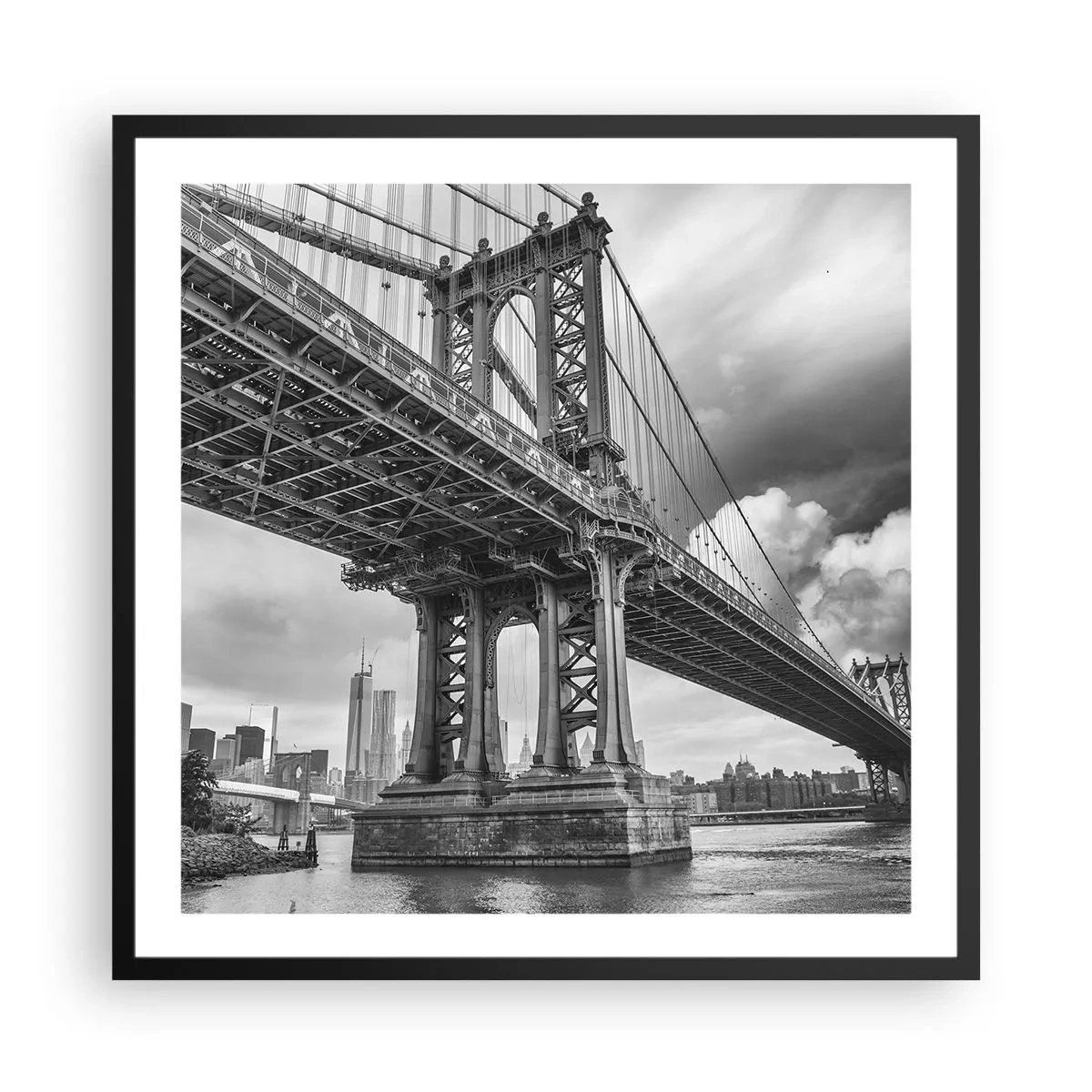 Póster en marco negro - Al corazón de la ciudad - 60x60 cm