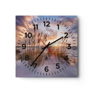 Reloj de pared - Reloj de vidrio - Adiós al sol y al viento - 30x30 cm