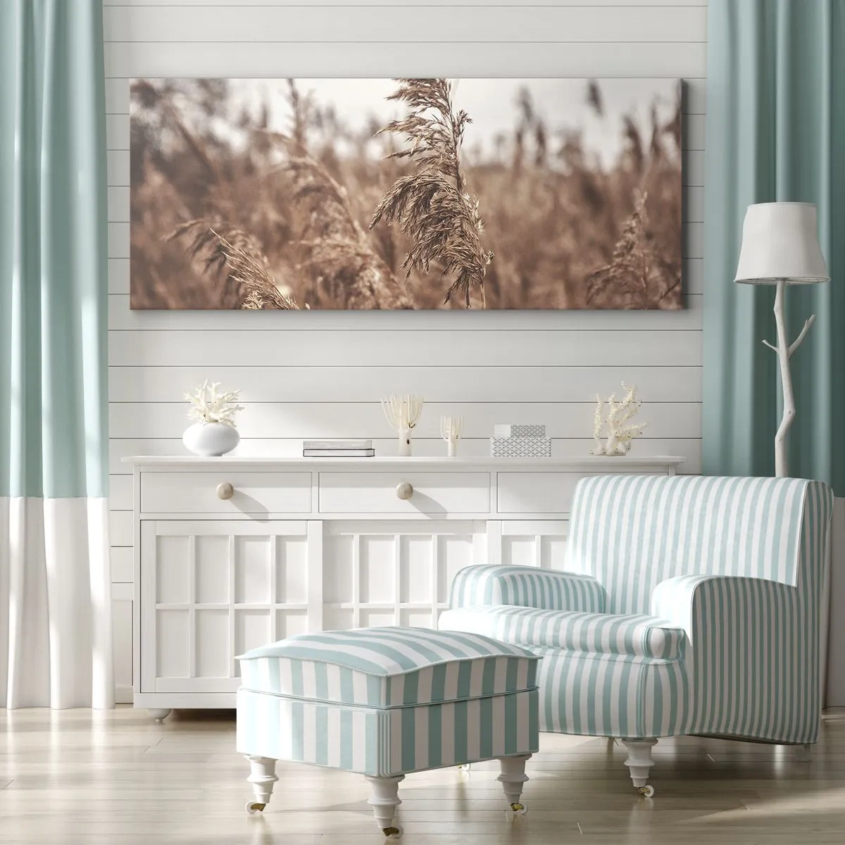 Cuadro sobre lienzo - Impresión de Imagen - El otoño ya está en los campos - 100x40 cm