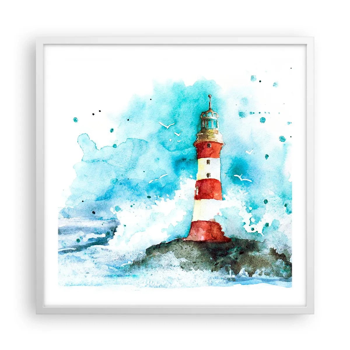 Póster en marco blanco - La unidad de los elementos - 60x60 cm