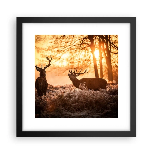 Póster en marco negro - El sueño de un cazador - 30x30 cm