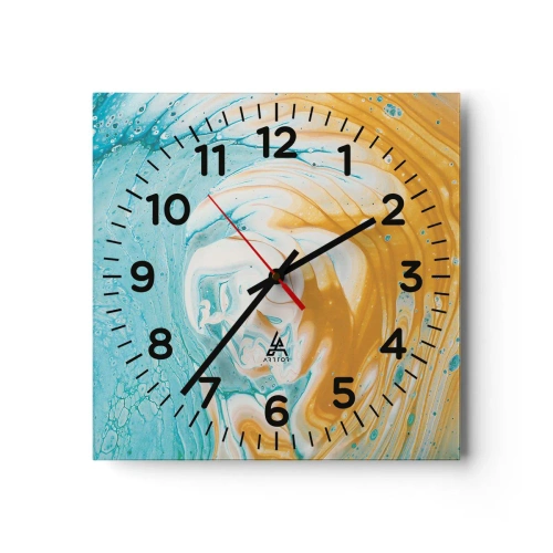 Reloj de pared - Reloj de vidrio - Remolino pastel - 30x30 cm