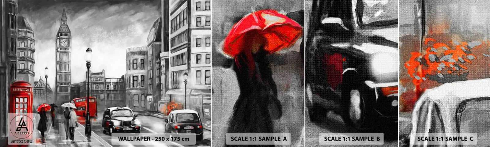 Muestra De Fotomural Standard Eco - No tan gris como la pintan - Londres, Ciudad, Arquitectura - 100x30 cm