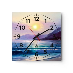 Reloj de pared - Reloj de vidrio - Cristal de agua y aire - 40x40 cm