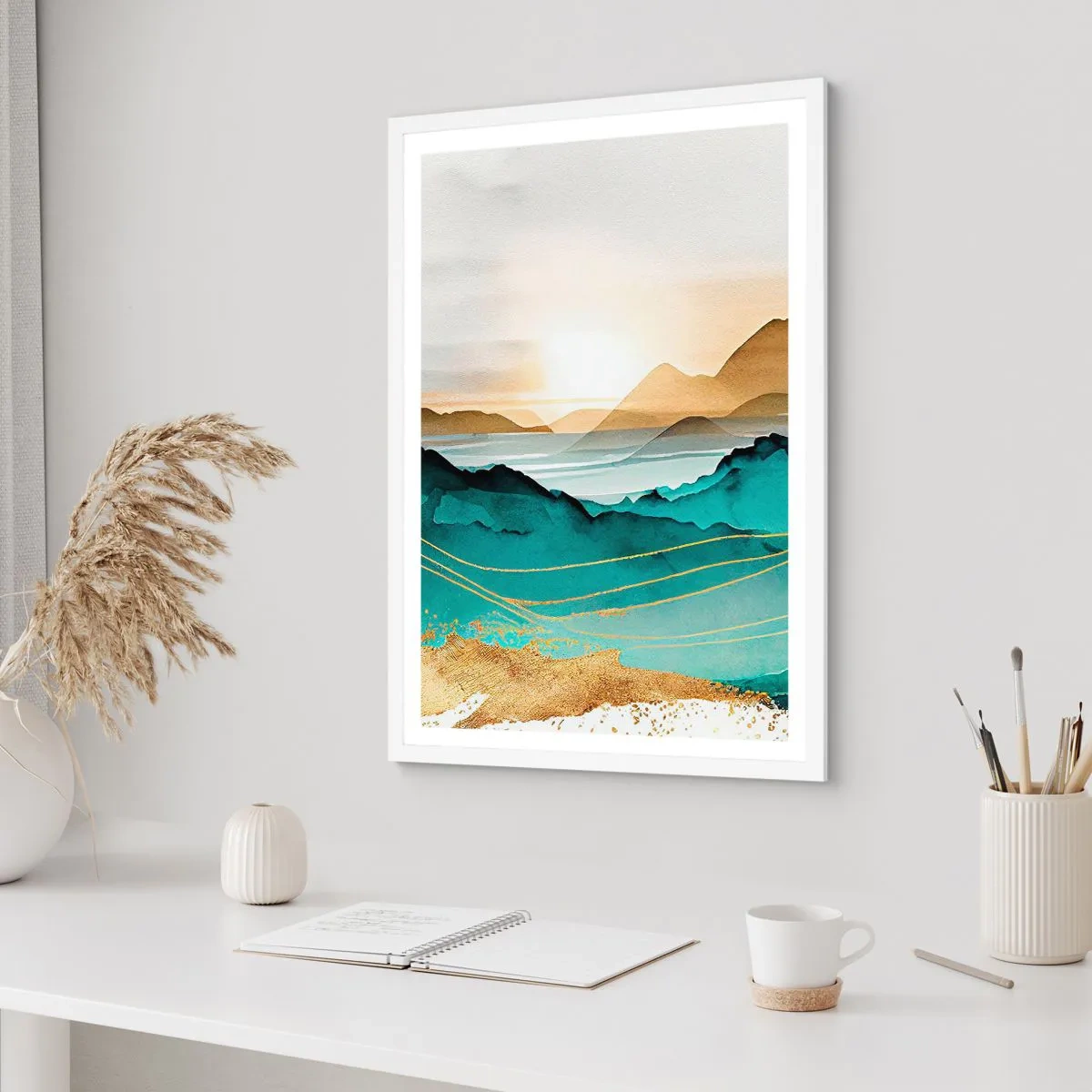 Póster en marco blanco - Al borde de la abstracción - paisaje - 50x70 cm