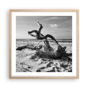 Póster en marco roble claro - Escultura marina - 50x50 cm