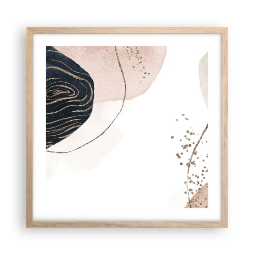 Póster en marco roble claro - Todo fluye - 50x50 cm