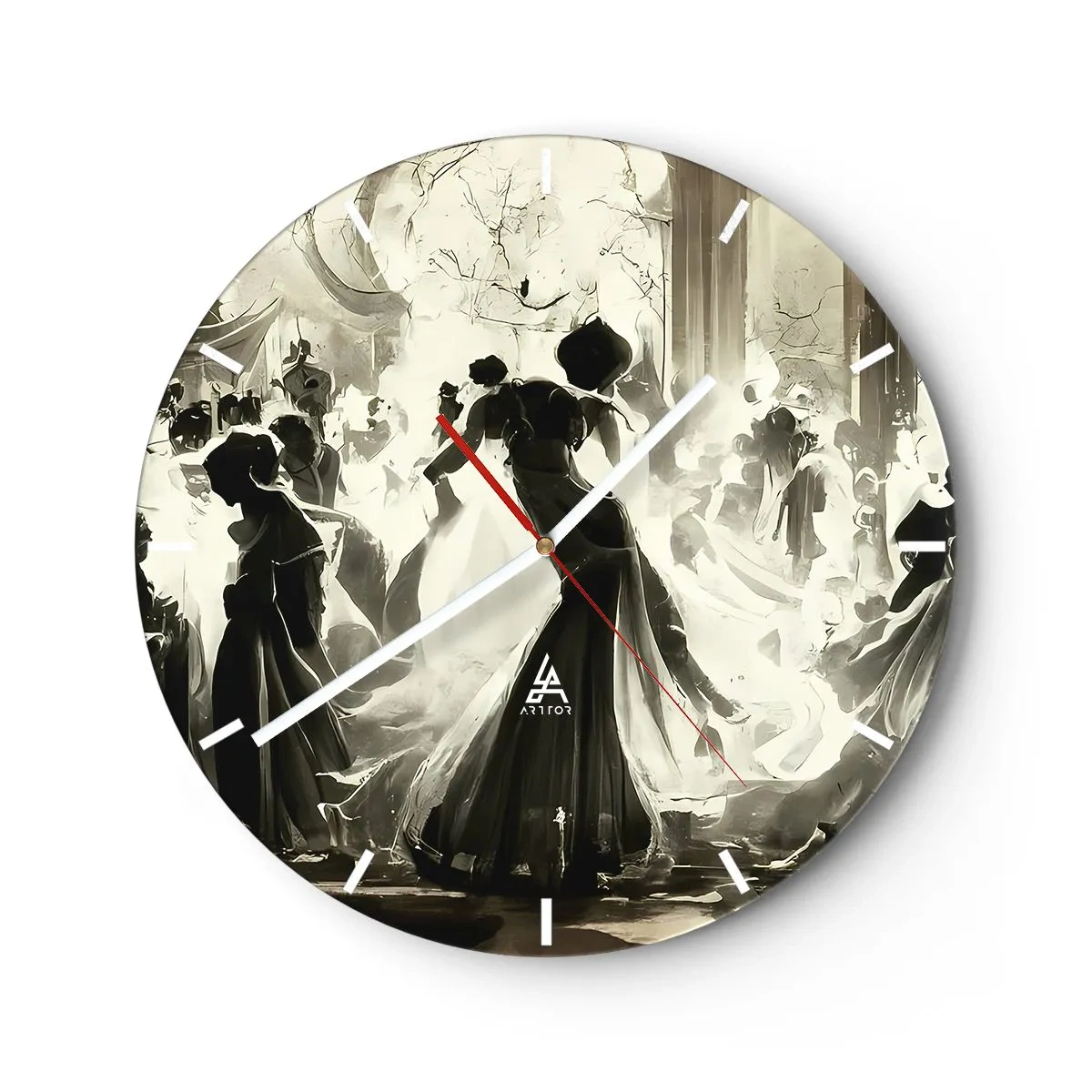 Reloj de pared - Reloj de vidrio - Gran mascarada - 40x40 cm