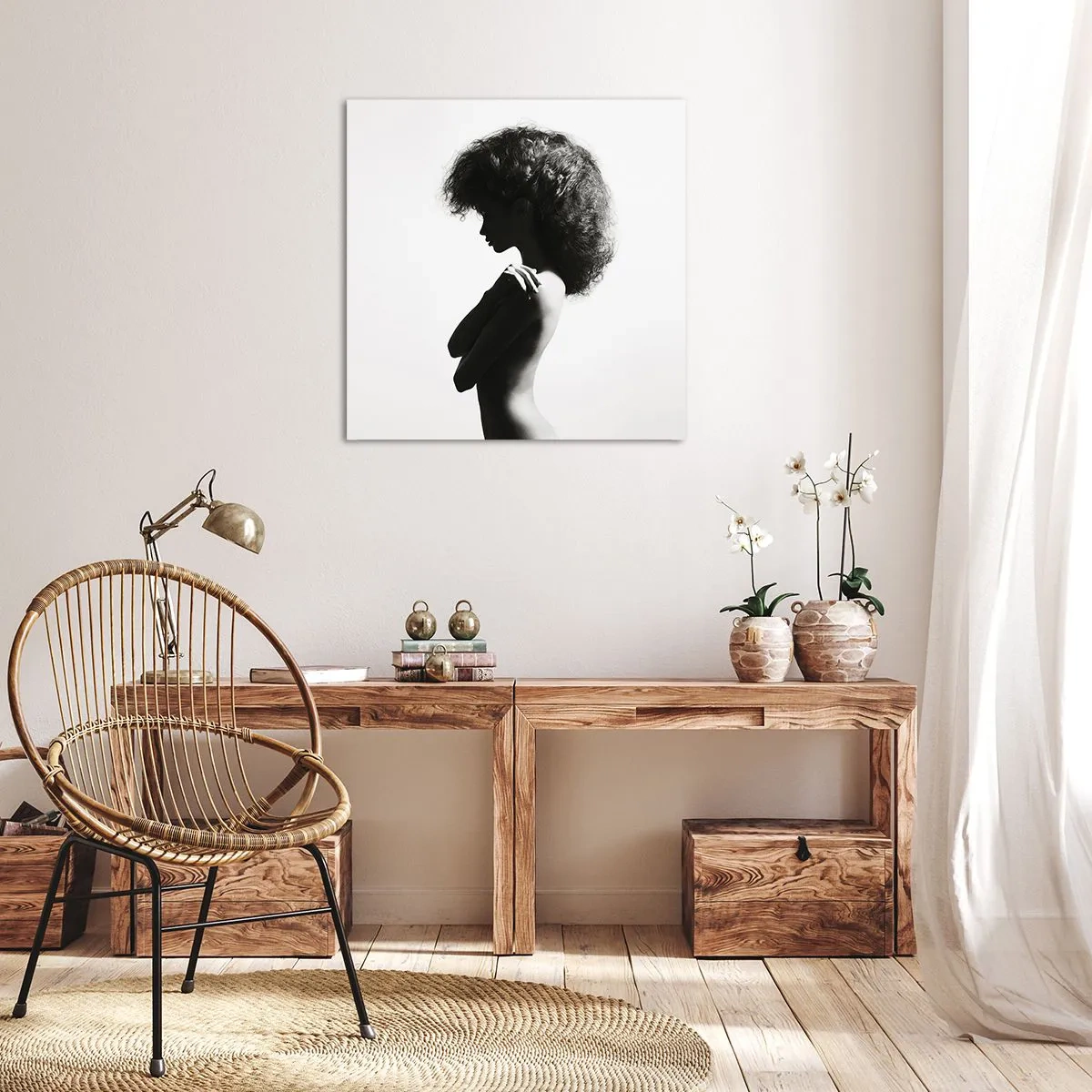 Cuadro sobre lienzo - Impresión de Imagen - Como una flor en un tallo delgado - 60x60 cm