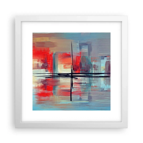 Póster en marco blanco - Paisaje en una dimensión desconocida - 30x30 cm