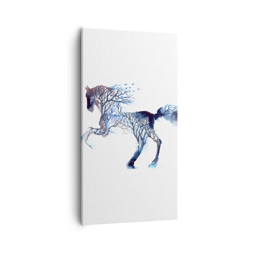 Cuadro sobre lienzo - Impresión de Imagen - El bosque en movimiento - 55x100 cm