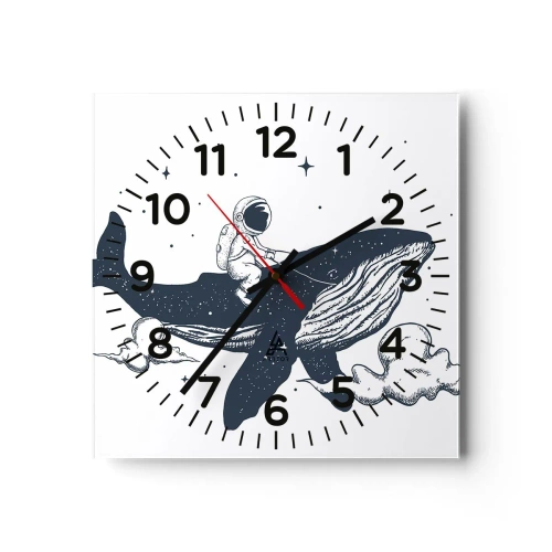 Reloj de pared - Reloj de vidrio - Una aventura cósmica - 30x30 cm
