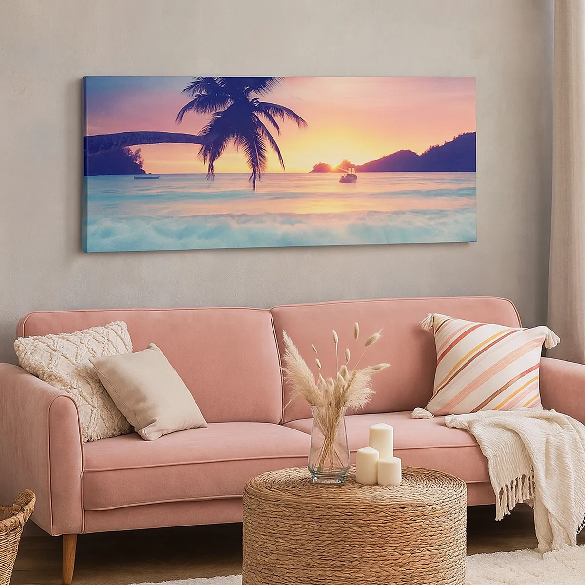 Cuadro sobre lienzo - Impresión de Imagen - Atardecer en la bahía - 30x30 cm