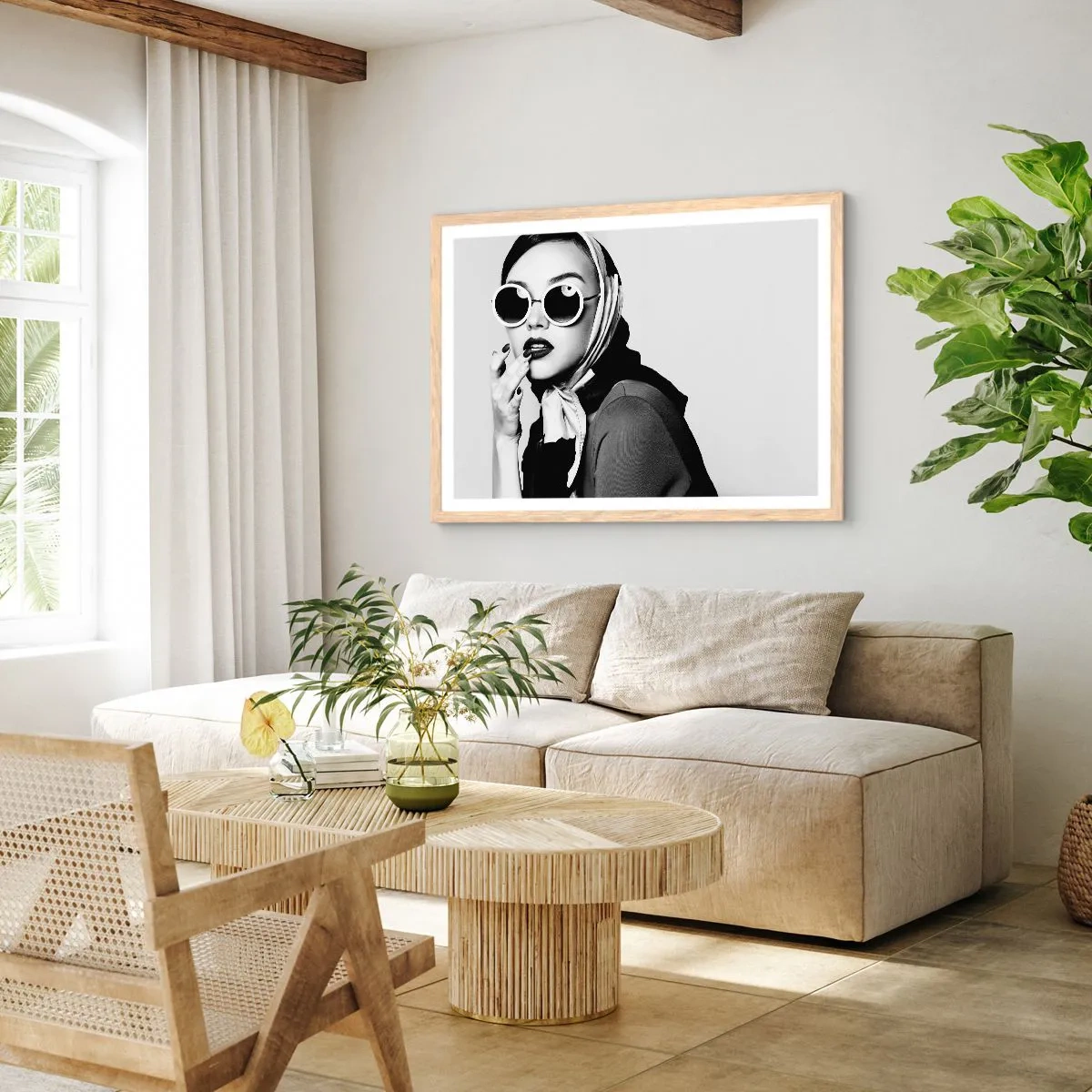 Póster en marco roble claro - Saludos desde los años 60 - 70x50 cm