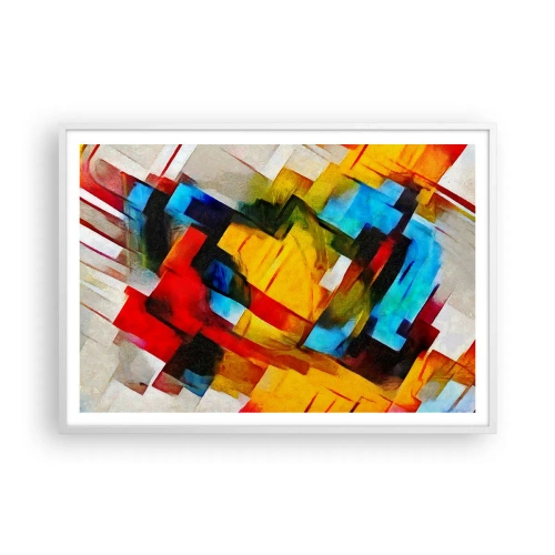 Póster en marco blanco - Un popurrí multicolor - 100x70 cm
