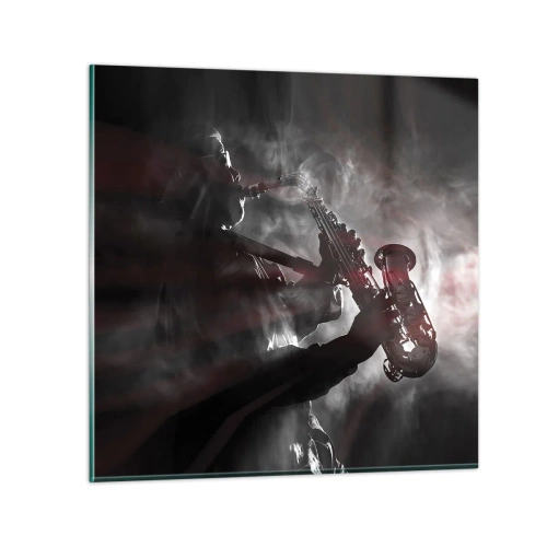 Cuadro sobre vidrio - Impresiones sobre Vidrio - En el vapor del jazz - 70x70 cm