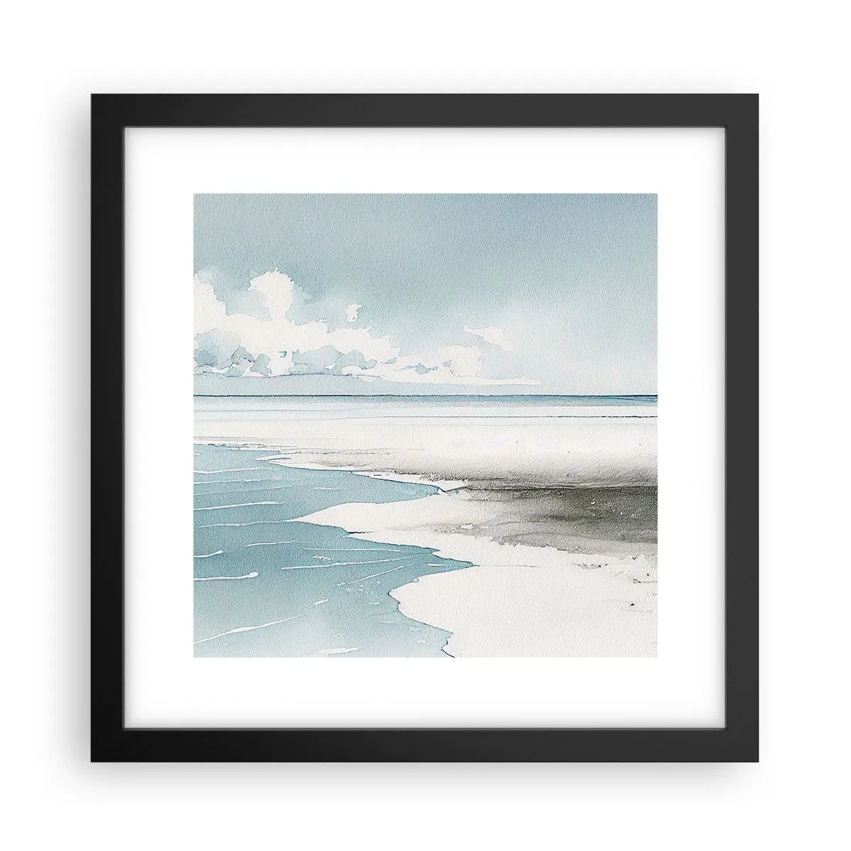 Póster en marco negro - Suave marea otoñal - 30x30 cm
