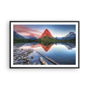 Póster en marco negro - Cálido y frío - 91x61 cm