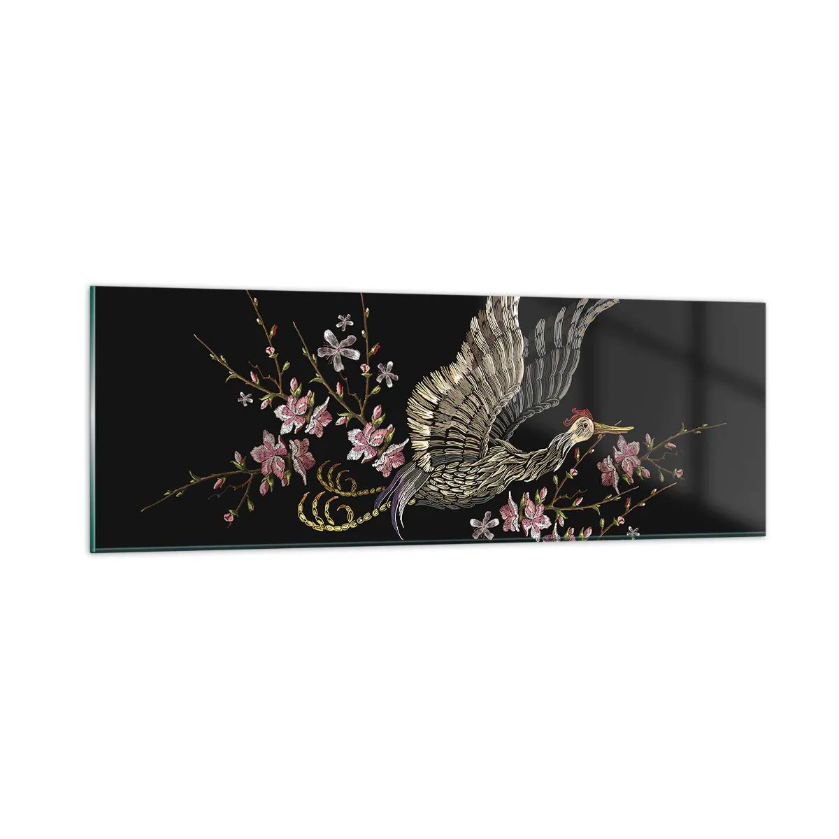 Cuadro sobre vidrio - Impresiones sobre Vidrio - Ave florida - 90x30 cm