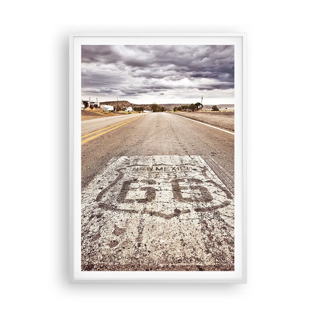 Póster en marco blanco - Mother Road: una leyenda americana - 70x100 cm