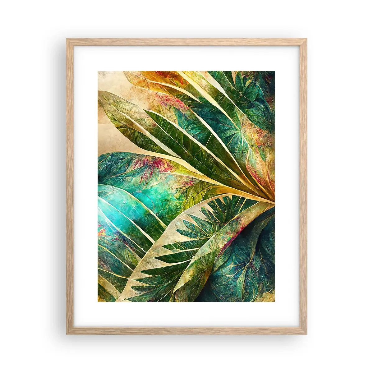Póster en marco roble claro - Los colores del trópico - 40x50 cm