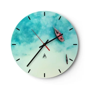 Reloj de pared - Reloj de vidrio - Porque en las playas de Zanzíbar, cuando las aguas se desbordan... - 40x40 cm