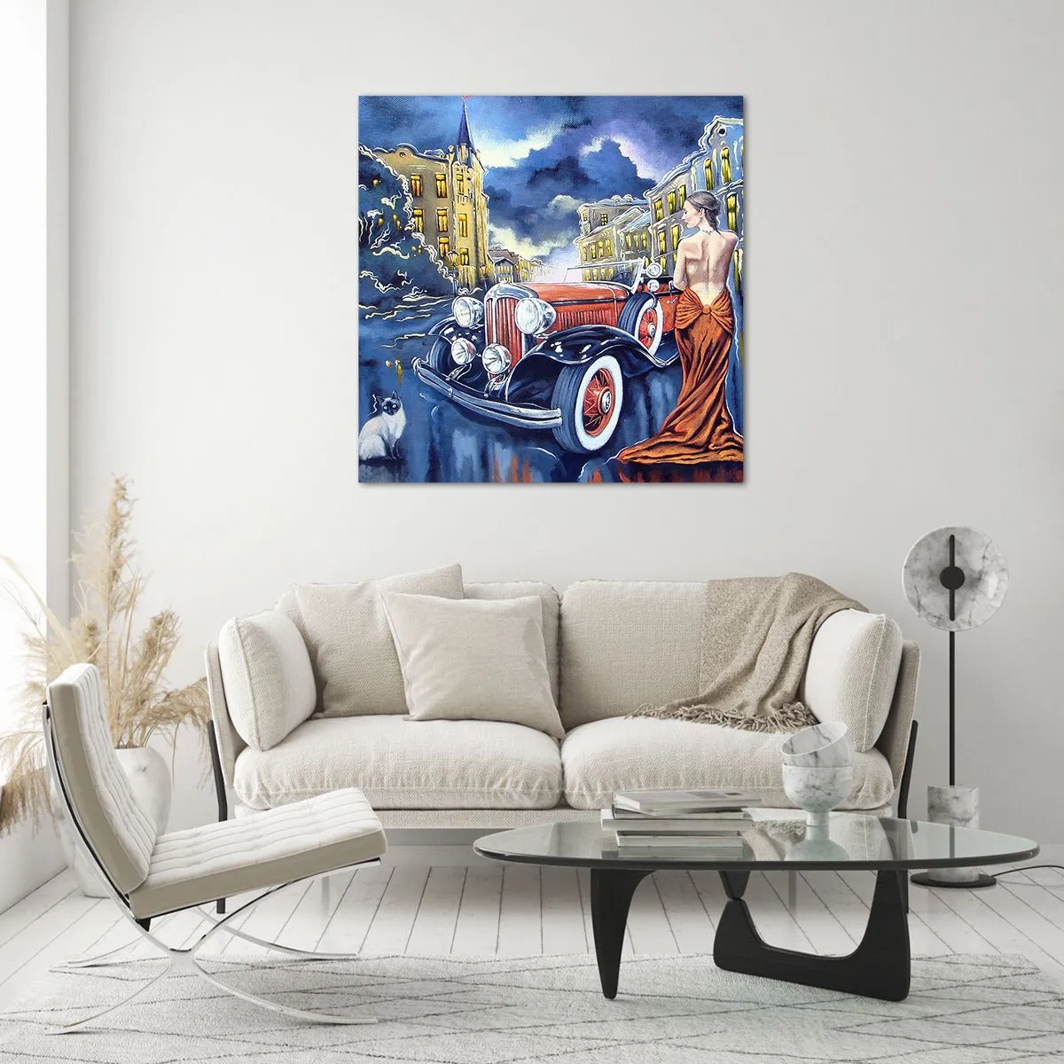 Cuadro sobre vidrio - Impresiones sobre Vidrio - Noche de romanticismo - 60x60 cm