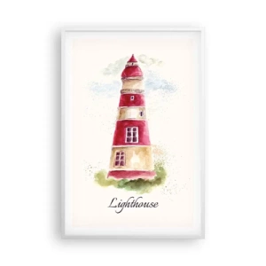 Póster en marco blanco - Siempre observando - 61x91 cm