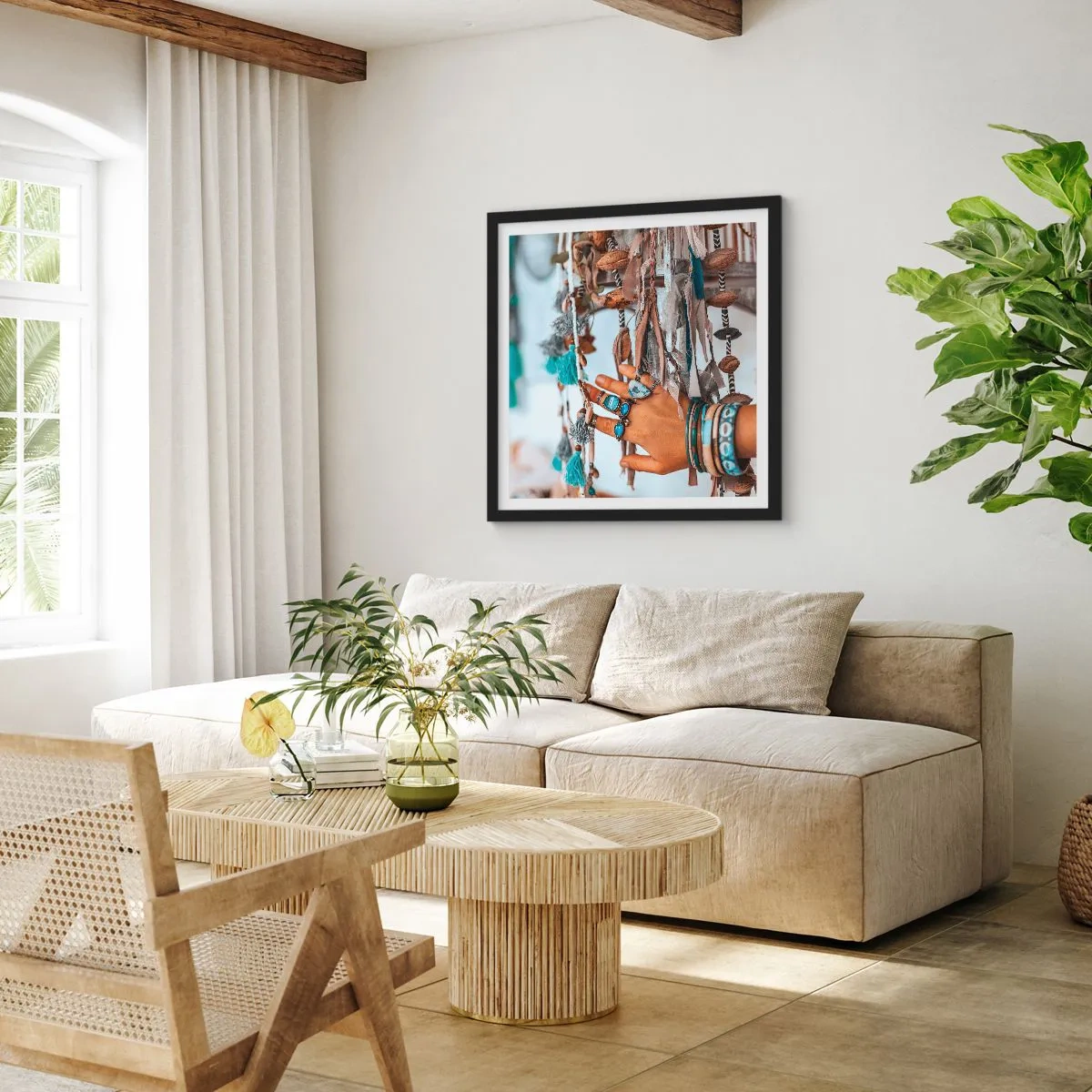 Póster en marco negro - Tesoros locales - 60x60 cm