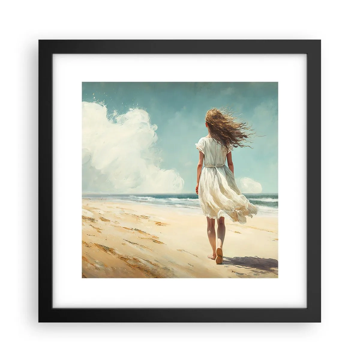 Póster en marco negro - Al encuentro del sol y del viento - 30x30 cm