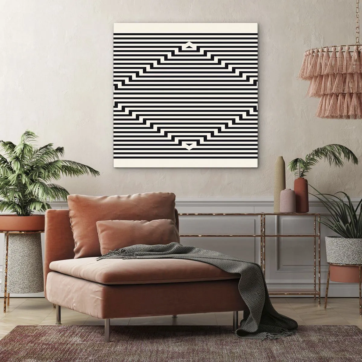 Cuadro sobre lienzo - Impresión de Imagen - Ilusión geométrica - 40x40 cm