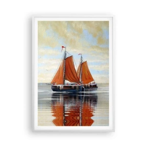 Póster en marco blanco - Navega, marinero.... - 70x100 cm